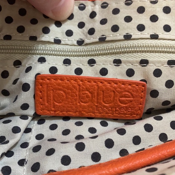 Orange fold over crossbody with gold hardware - gently used - Picture 5 of 11